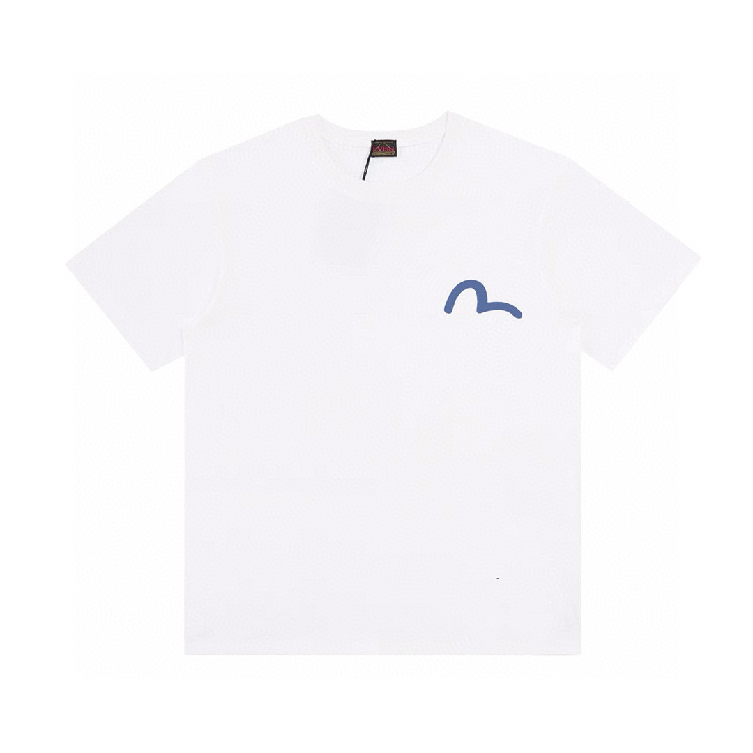 “MDL N004 EVISU Short-Sleeve T-Shirts in Black and White, Sizes S-XL” - 图片 2