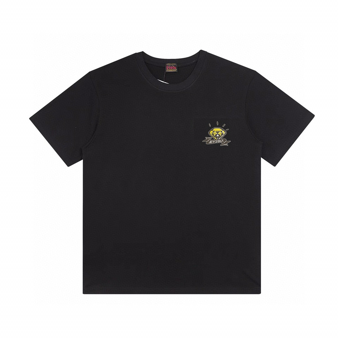 💰128💰MDL N005 EVISU SHORT-SLEEVE T-SHIRTS 💰 32 T-SHIRTS , 💰 COLOUR: BLACK, WHITE RULER: S-XL - 图片 2