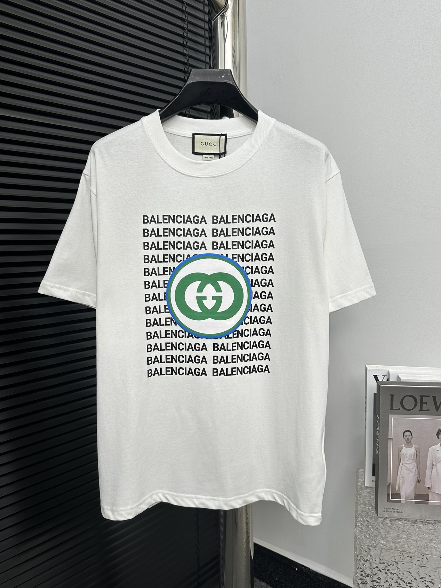 【Gucci】Camiseta de manga corta clásica con estampado de gran tamaño, personalizada con 260 gramos de tela teñida en el …