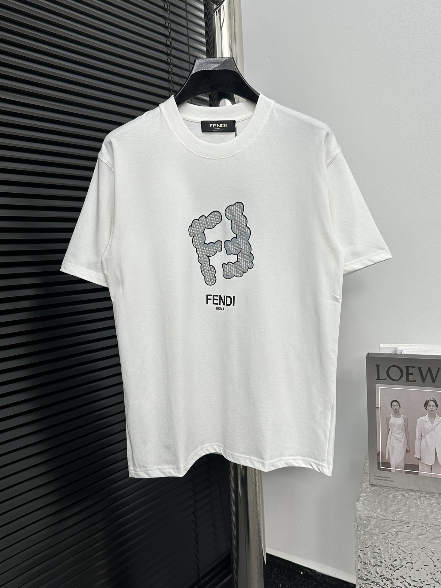 【FENDA】芬迪 2024 nuevo logo de letras camiseta de manga corta, tela original, proceso de estampado digital dire…