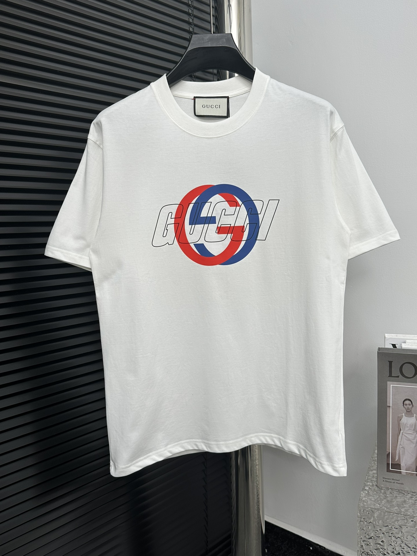 【 Gucci 】Gucci 2024 logo clásico camiseta de manga corta 260g tejido teñido en el mismo lote, tacto cómodo, última cole…
