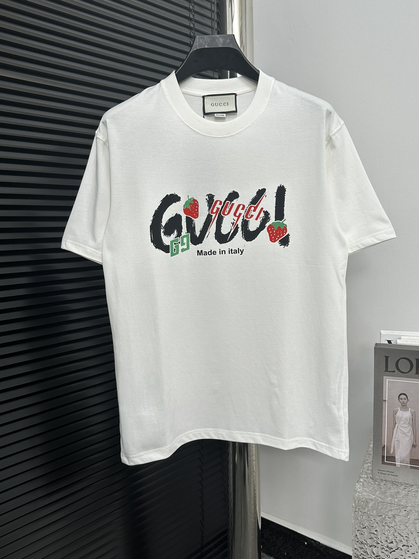 【 Gucci 】Gucci 2024 logo clásico camiseta de manga corta 260g tejido teñido en el mismo lote, tacto cómodo, última cole…