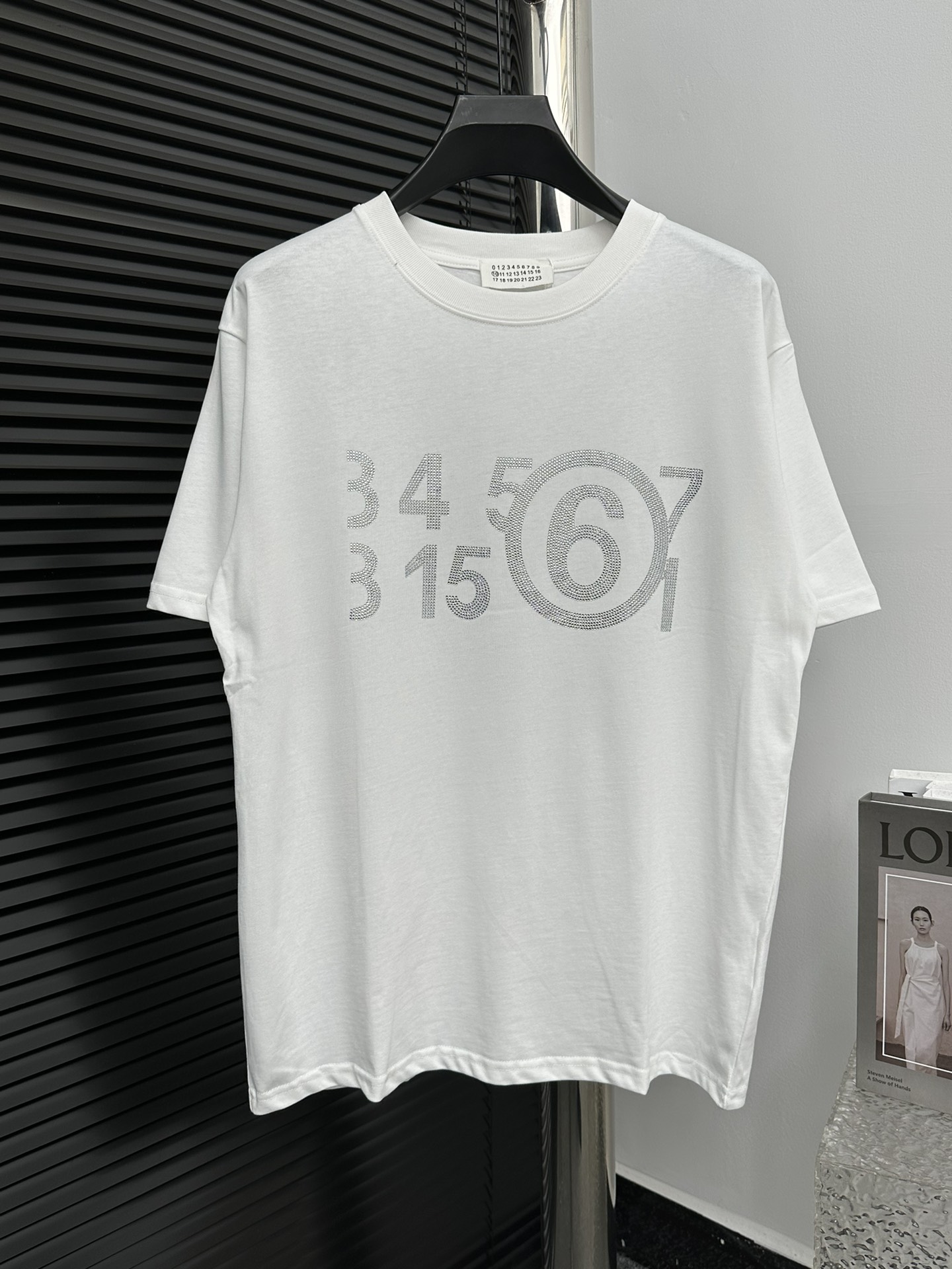 【mm6 Maquila】24ss nuevo estilo camiseta de manga corta con pedrería Maqui este año realmente muy popular detalles perfe…