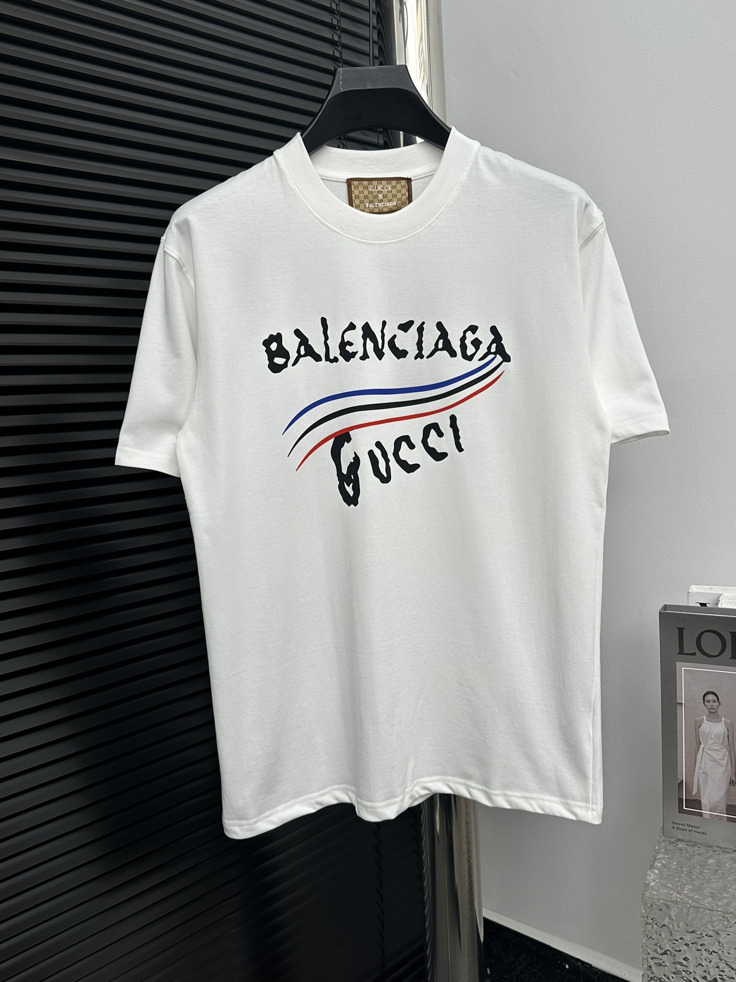 【Gucci y París】Colaboración colección de principios de 2024, camiseta de manga corta de alto gramaje con tacto delicado…