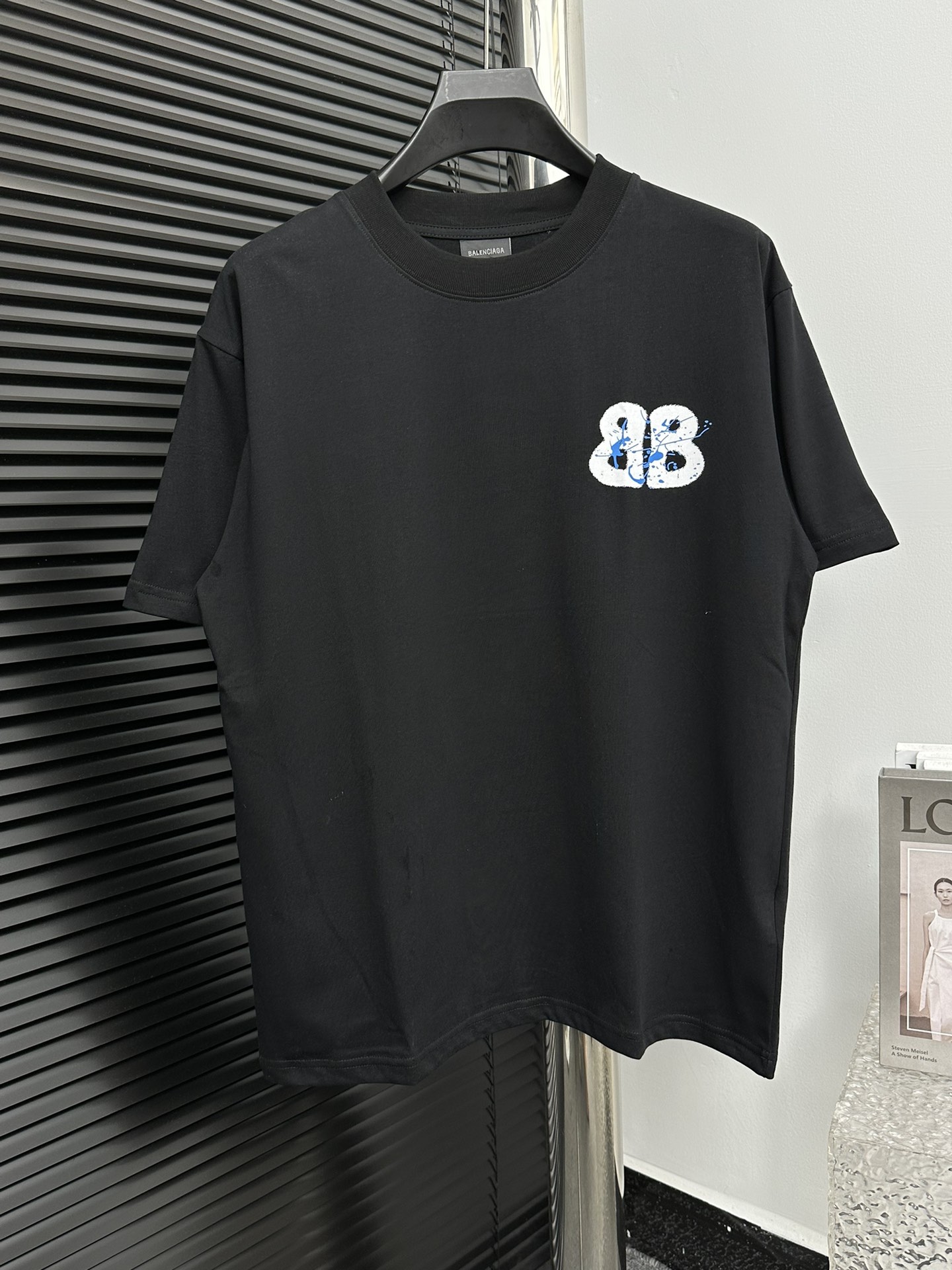 Balenciaga Clothing T-Shirt Black White Printing Unisex Spring/Summer Collection Short Sleeve