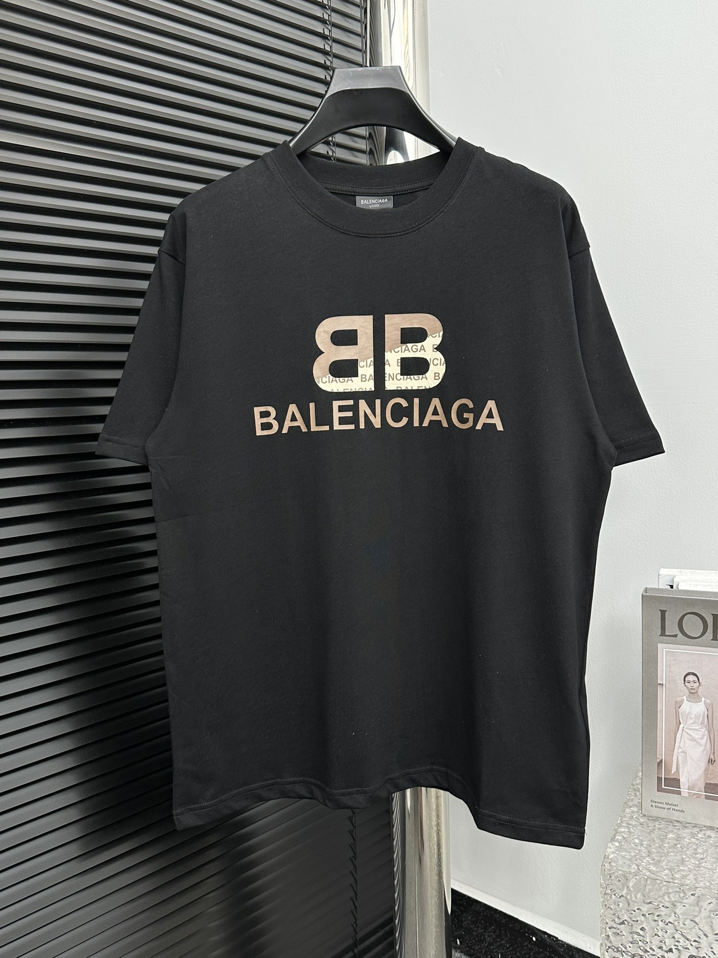 Fake
 Balenciaga Clothing T-Shirt Black White Cotton Fashion Short Sleeve