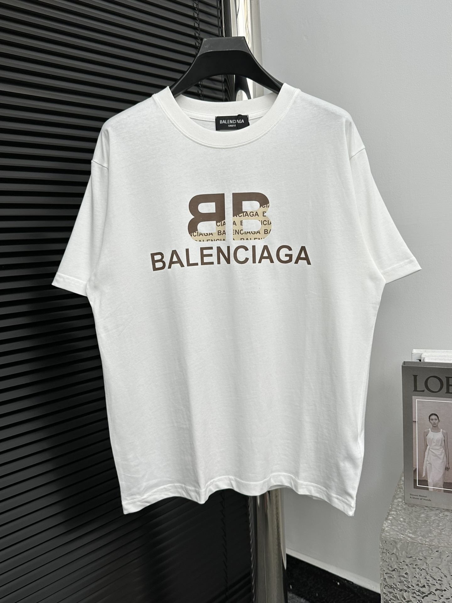 Balenciaga Clothing T-Shirt Black White Cotton Fashion Short Sleeve