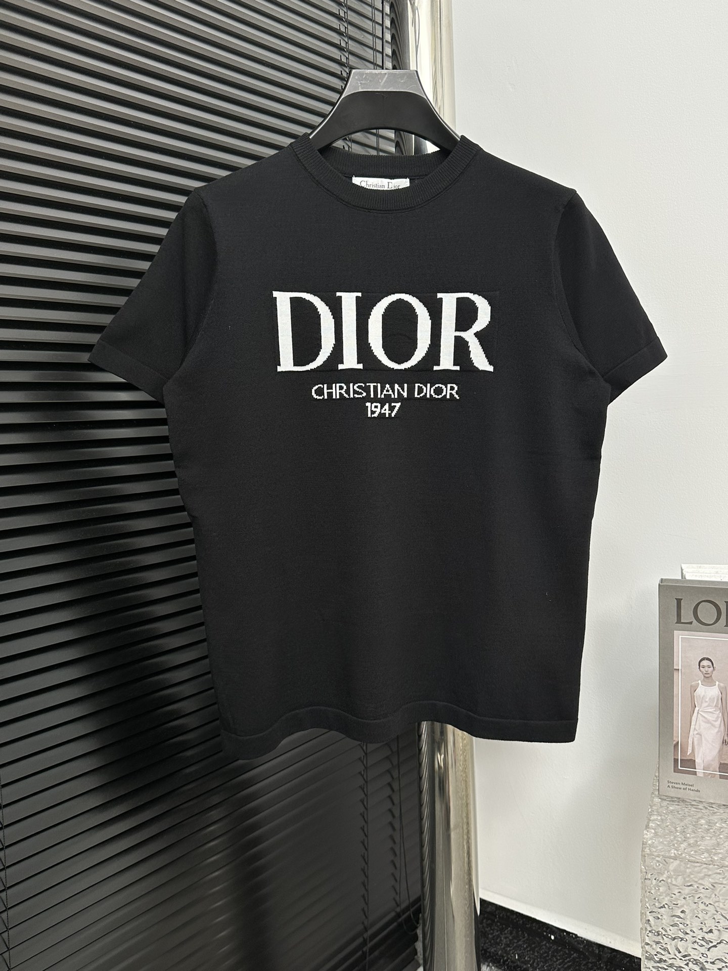 [Dior] Camiseta de punto de manga corta para hombre Dior 24ss. Nuevo tejido virgen Tencel de 16 agujas, ligero y suave,…