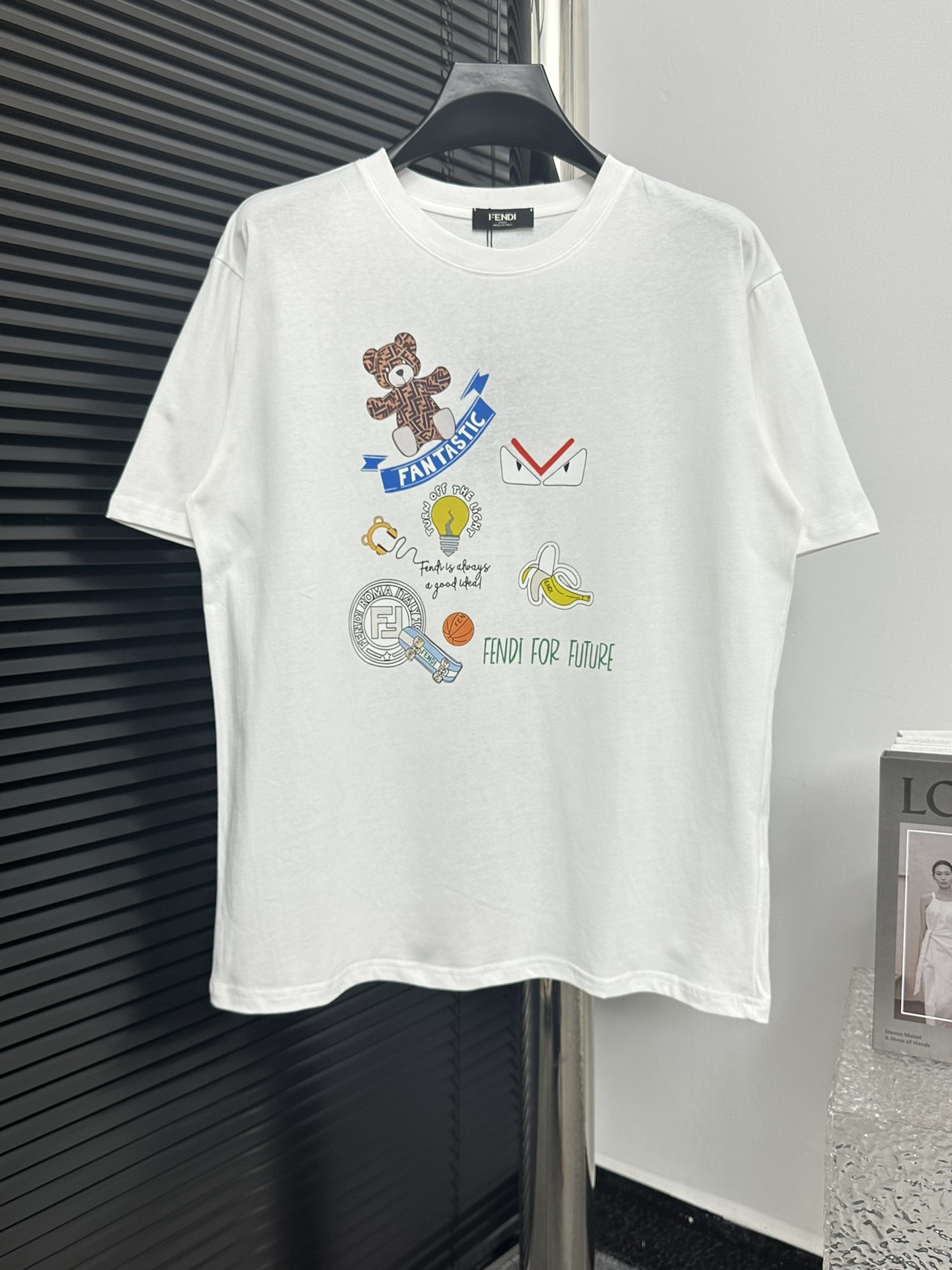 【FENDI】Fendi 2024Ss latest short sleeve T-shirt, 260g double yarn pure cotton fabric, original label, custom fabric, so…