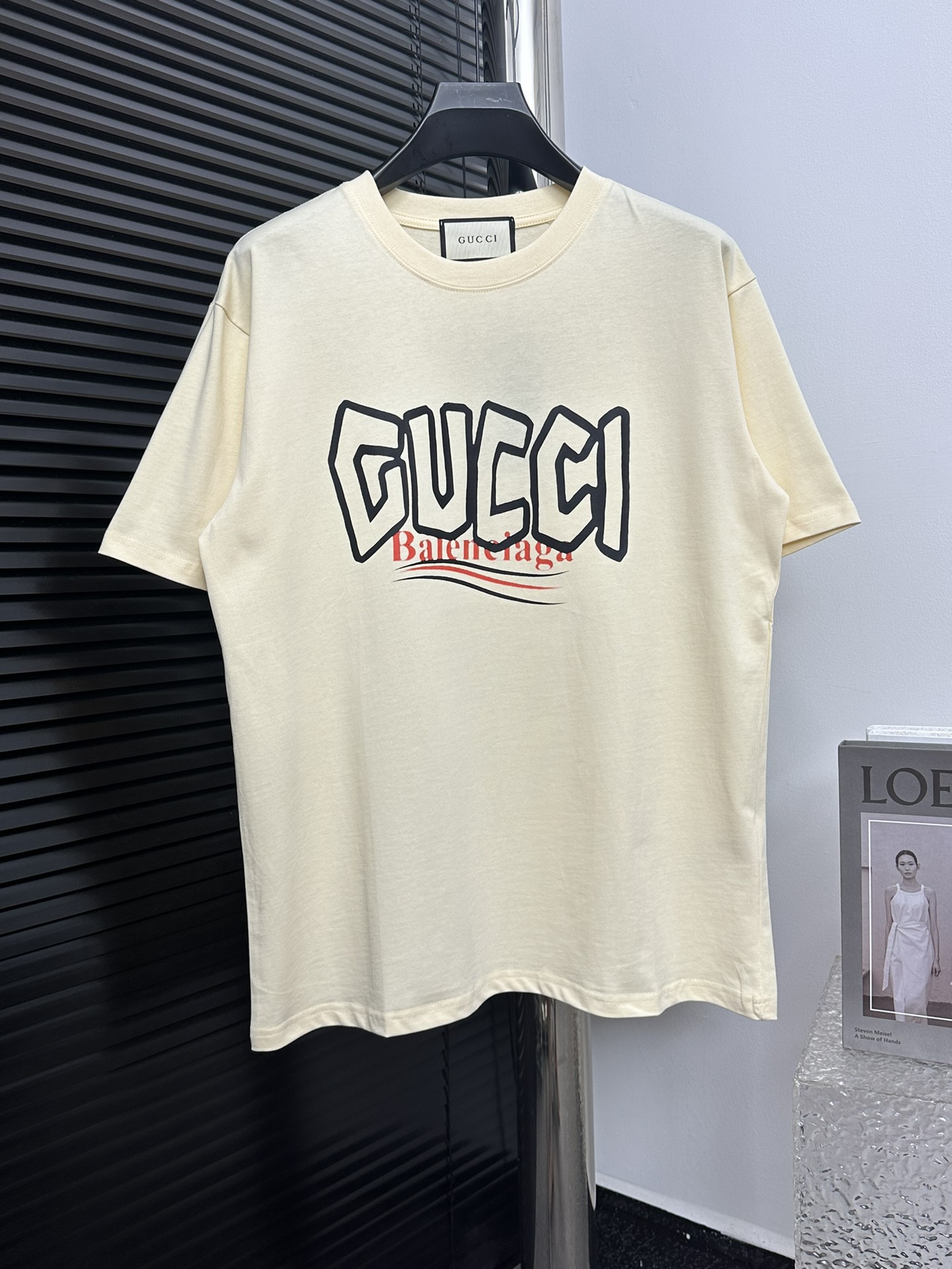【Gucci】Gucci 24ss camiseta de manga corta con logo de colaboración, corte holgado, utiliza 260 gramos de algodón peinad…
