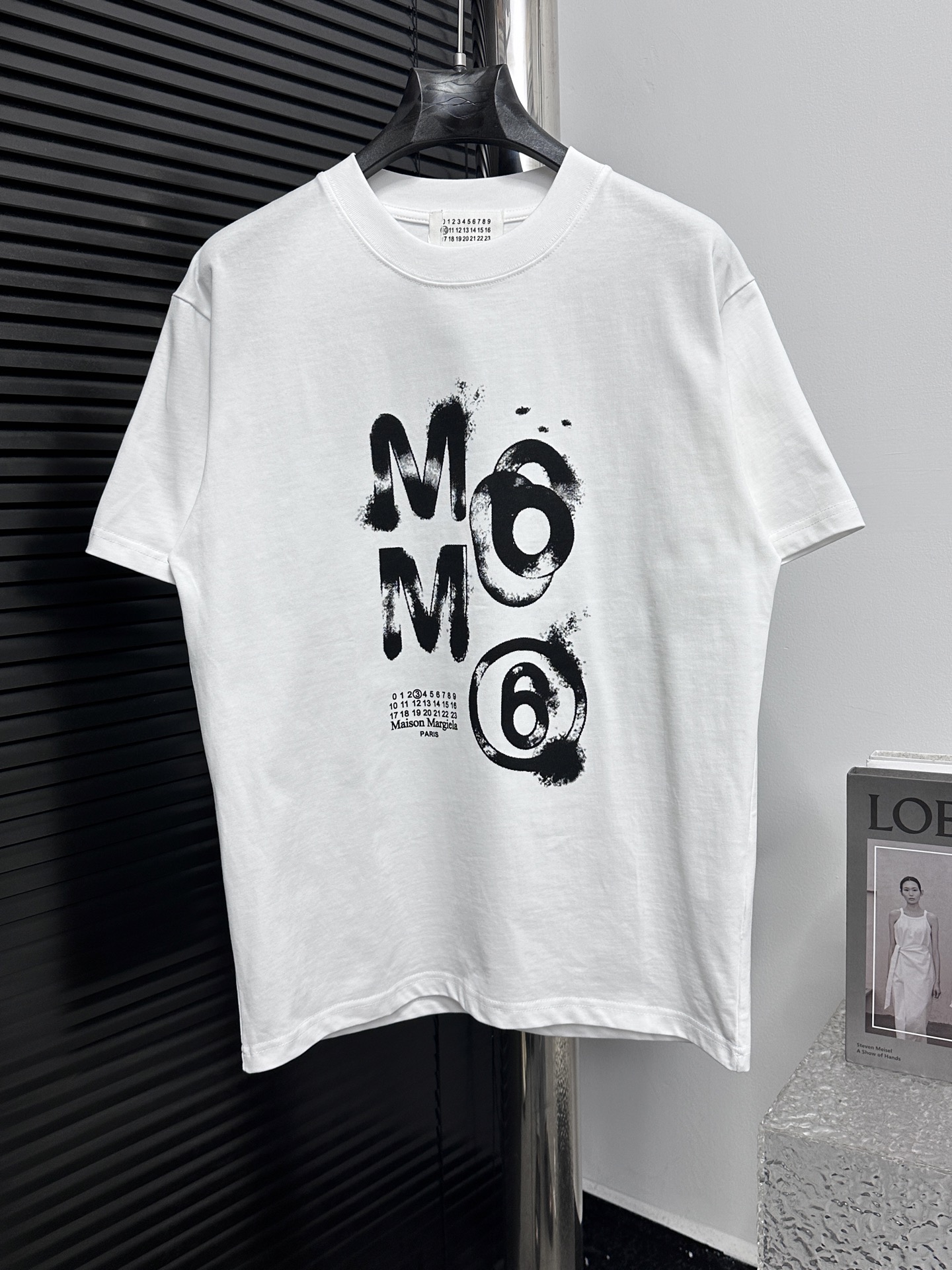 【MM6】Margiela 25ss camiseta de manga corta con estampado digital, nueva primavera temprana, lanzamiento pesado de 280 g…