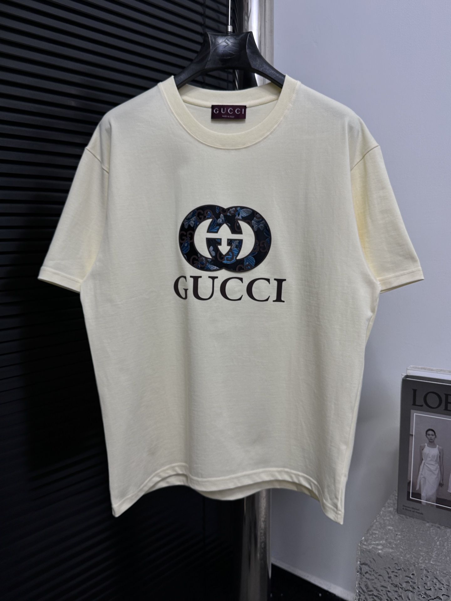 【Gucci】Camiseta de manga corta unisex de Gucci 25ss, tejido de algodón puro de alta densidad de 280 gramos, doble hilo …
