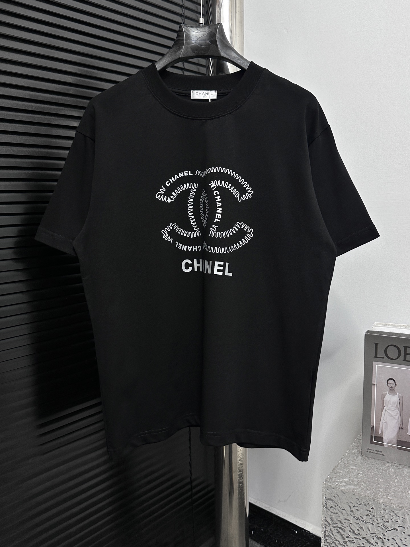 【CHane】Camiseta de manga corta para parejas logo 25ss de Chanel, tejido de algodón puro doble arena de 260g, tacto muy …