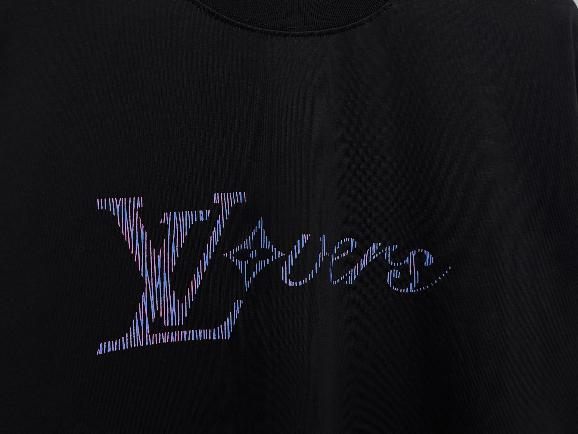 Louis Vuitton 25ss Camiseta de Manga Corta con Logo Lovers - Unisex 6 i1746283687048 4351 0 3