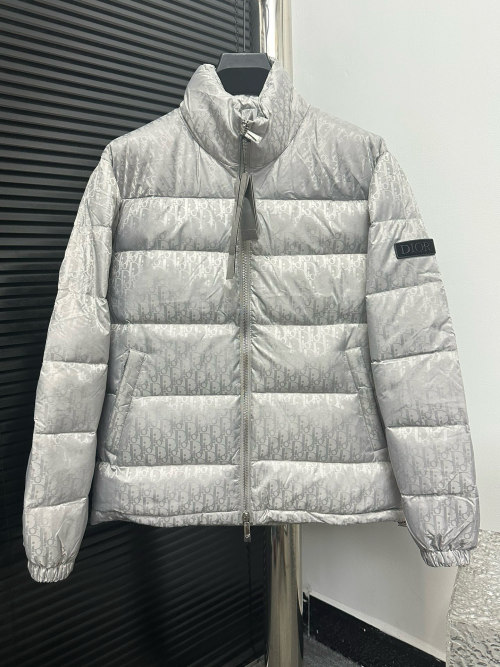 Dior Jacquard Padded Down Jacket, Silver-Gray, Luxury Outerwear 1 Dior Jacquard Padded Down Jacket, Silver-Gray, Luxury Outerwear