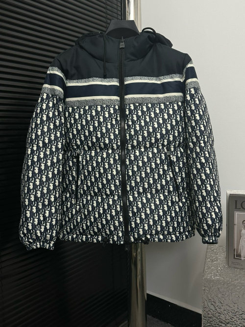 Dior Oblique Printed Padded Down Jacket, Double-Sided, Warm and Stylish