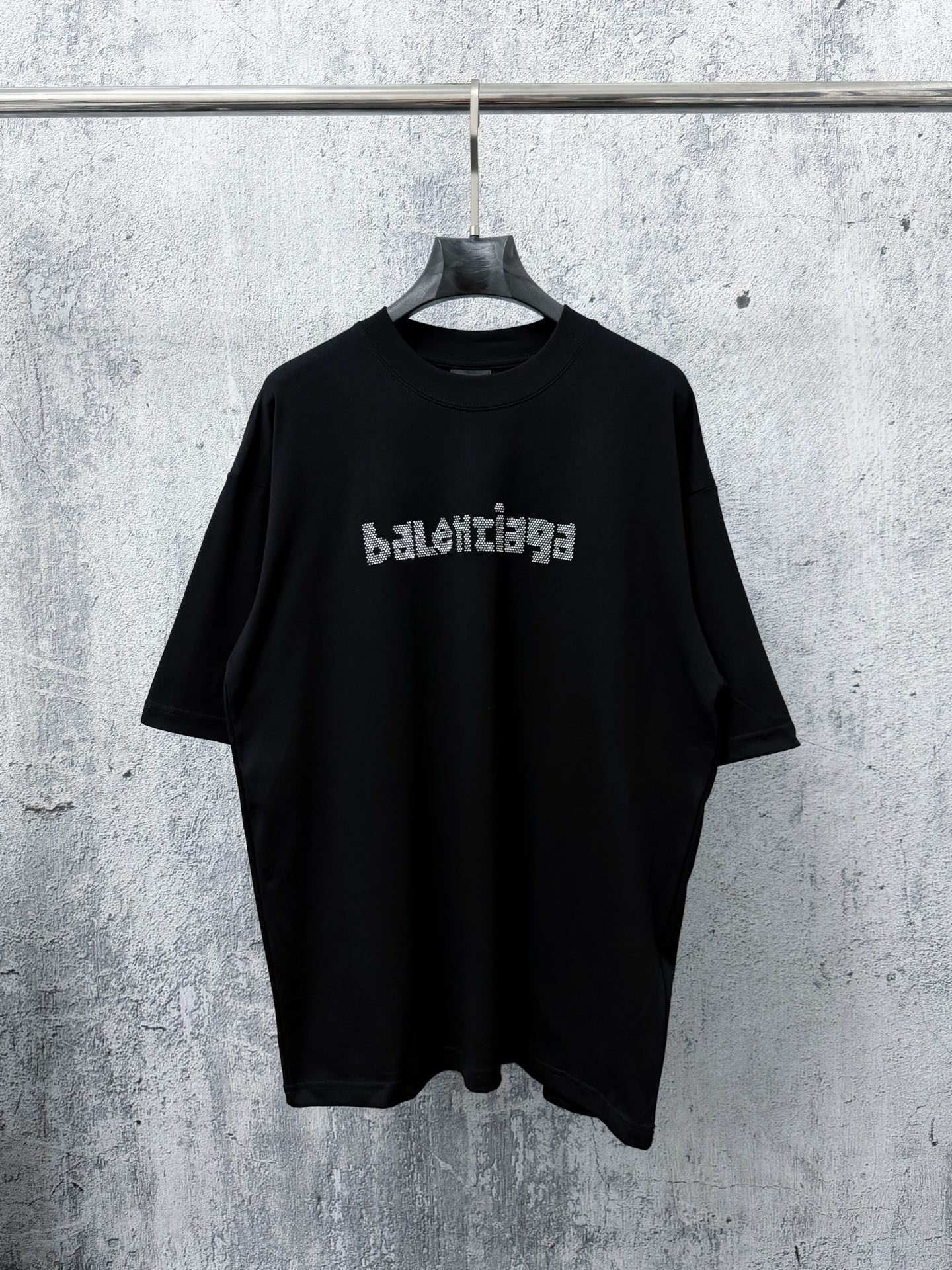 P80 [Balancege] Las nuevas mangas cortas con diamantes de cristal de Balenciaga, ¡el mismo estilo para hombres y mujere…