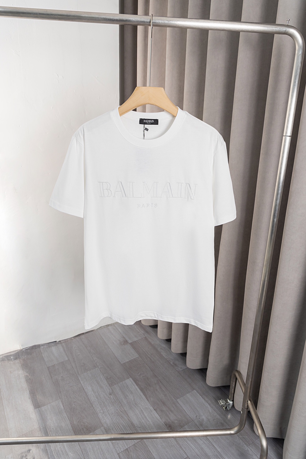 New Balmain Short Sleeves with Classic Logo Embroidery in 260g Cotton - 图片 2