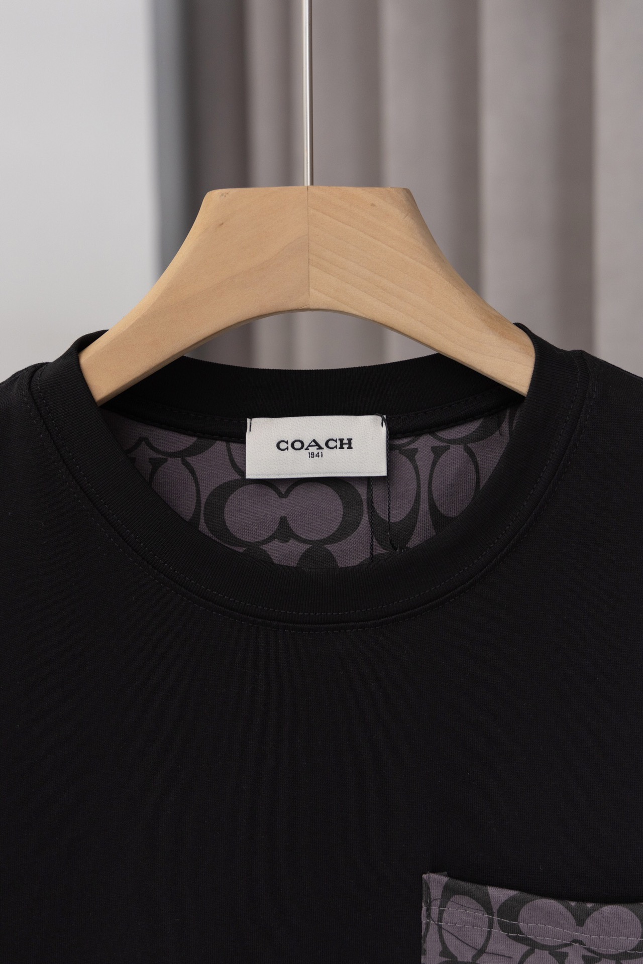 Customized Coach T-Shirts with Pocket Design in Black – Sizes M-4XL, 260g Soft Fabric - 图片 5