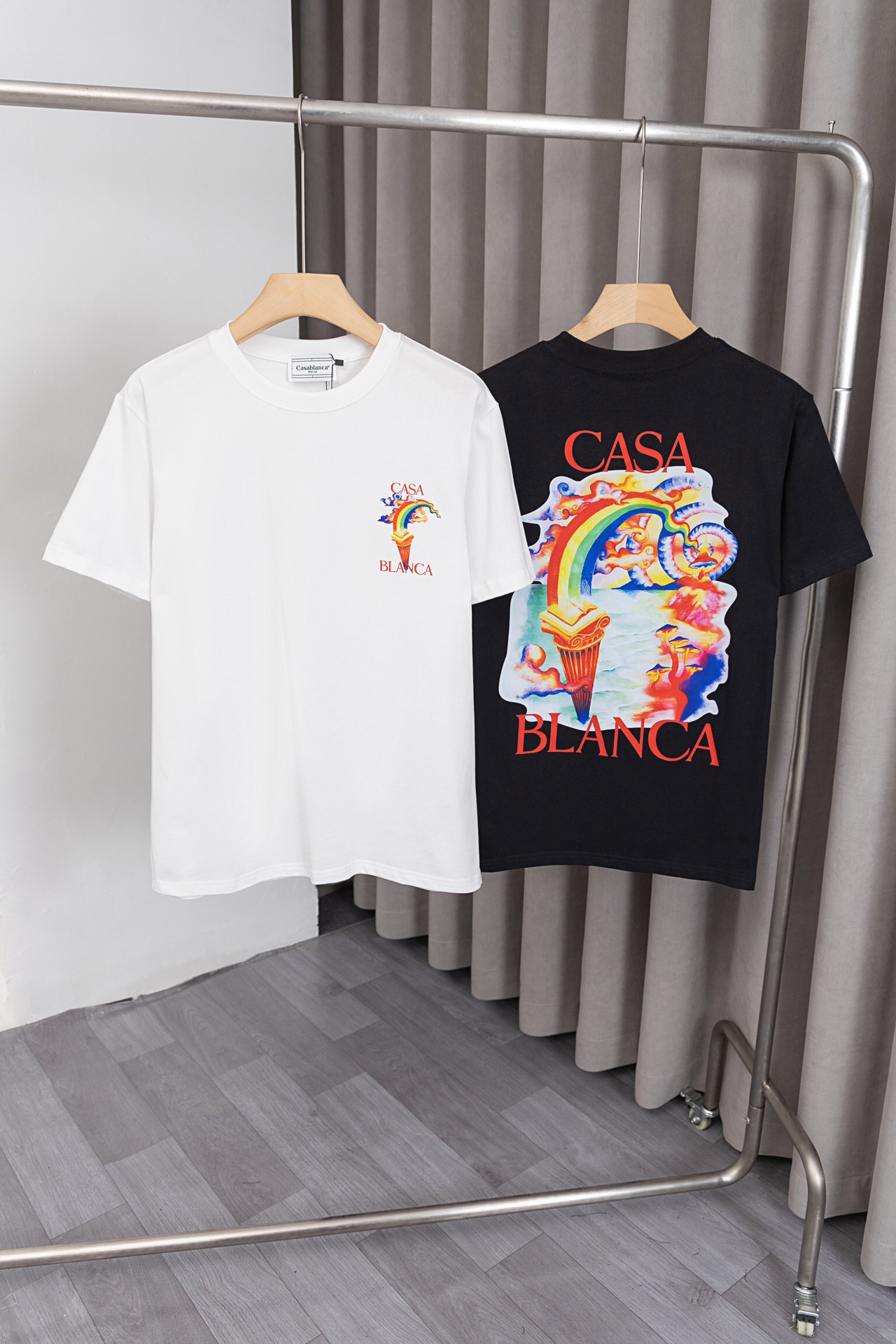 New Casablanca T-shirt: Classic design, logo printing, customised fabric, stylish colors.
