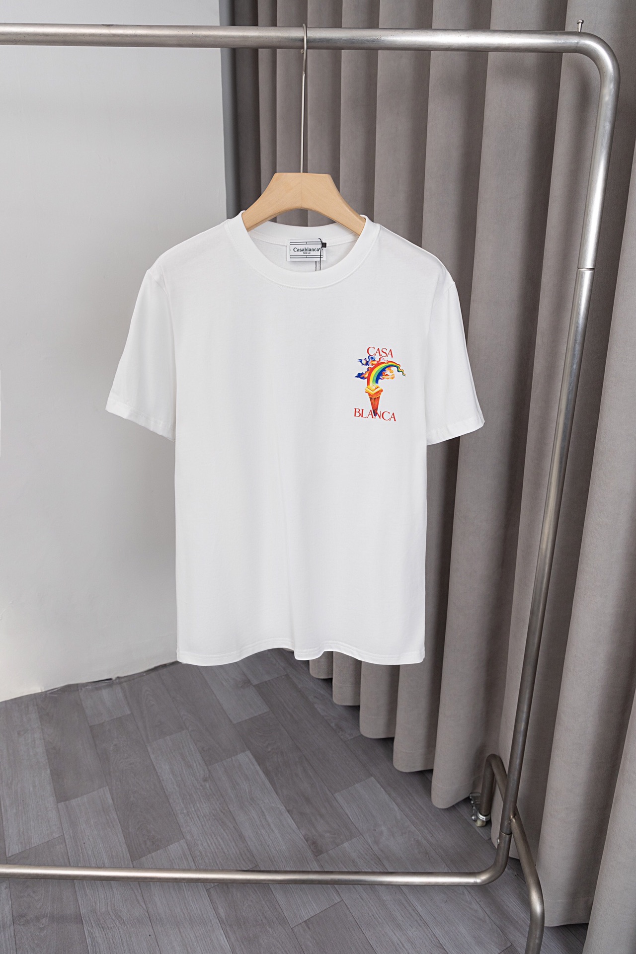 New Casablanca T-shirt: Classic design, logo printing, customised fabric, stylish colors. - 图片 2