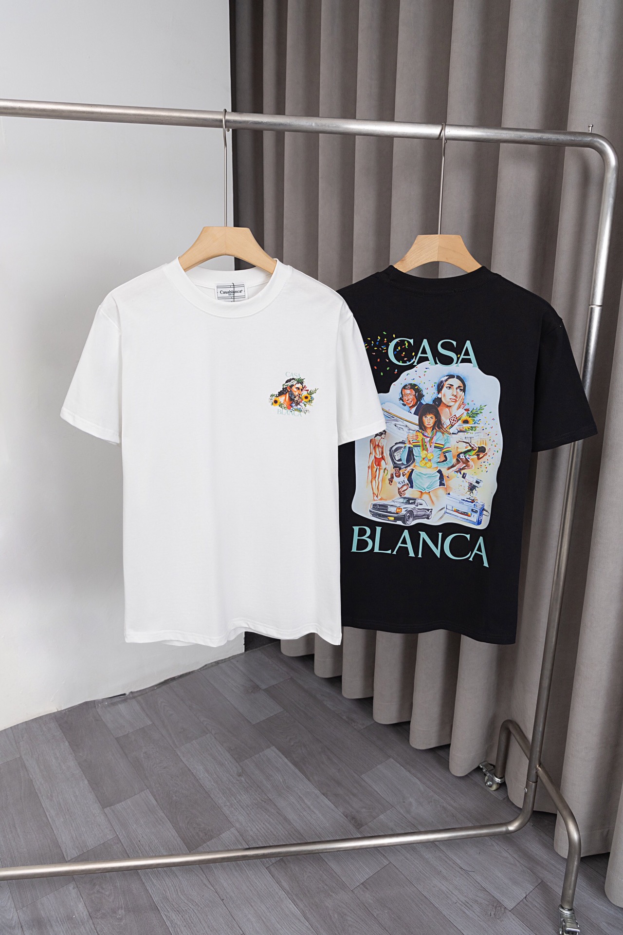 Casablanca25ss New T-Shirt: Classic Design, Customized Logo Printing, Soft Cotton Fabric - 图片 1