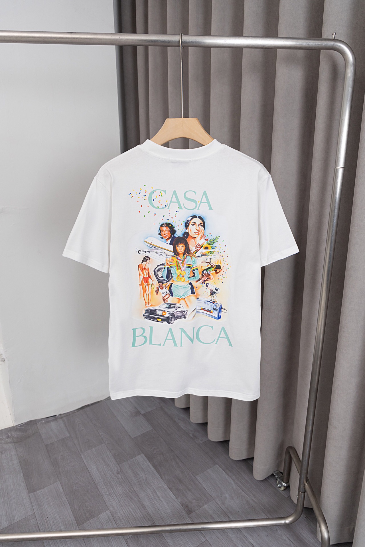 Casablanca25ss New T-Shirt: Classic Design, Customized Logo Printing, Soft Cotton Fabric - 图片 3