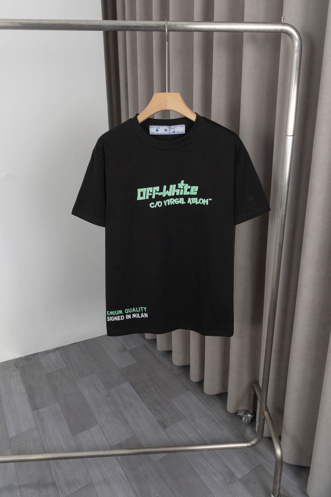 Off White 25s New T-Shirts: High-Quality Fabric, Double-Jam, Front-Back Logo, Unisex, Black/White - 图片 7