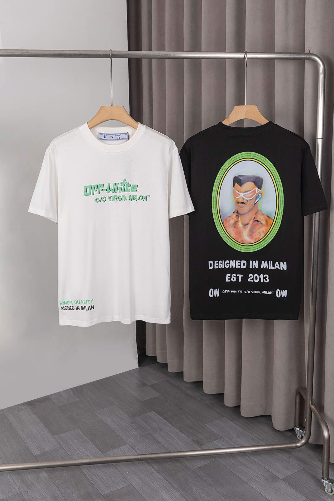 Off White 25s New T-Shirts: High-Quality Fabric, Double-Jam, Front-Back Logo, Unisex, Black/White