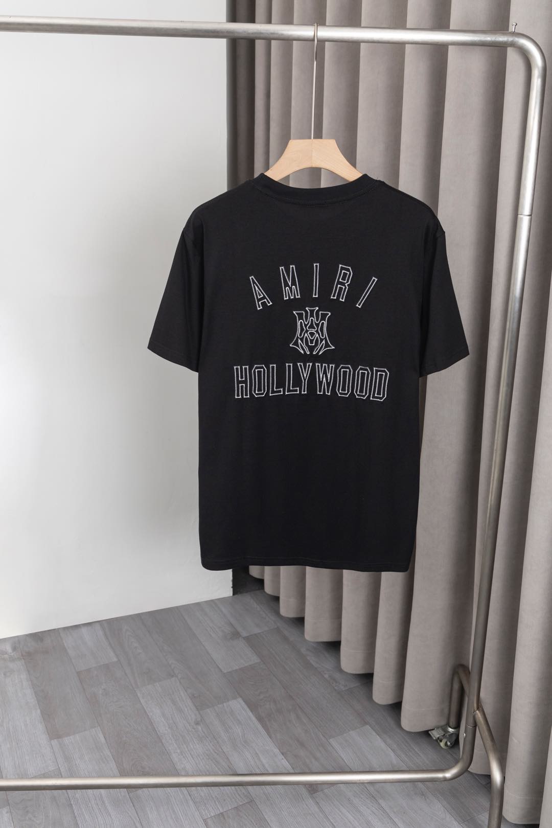 New AMIRI 55ss T-shirt with Embroidered Logo and Patterns, 260g Cotton, Various Sizes - 图片 7