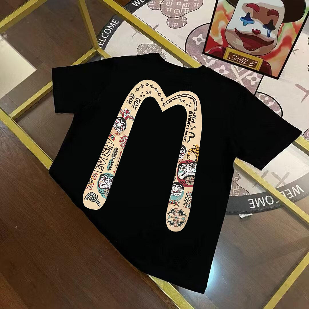 [Mismo estilo que Wang Yibo] Camiseta de manga corta estampada de hombre EVISU Fukujin primavera 2025 nueva c…