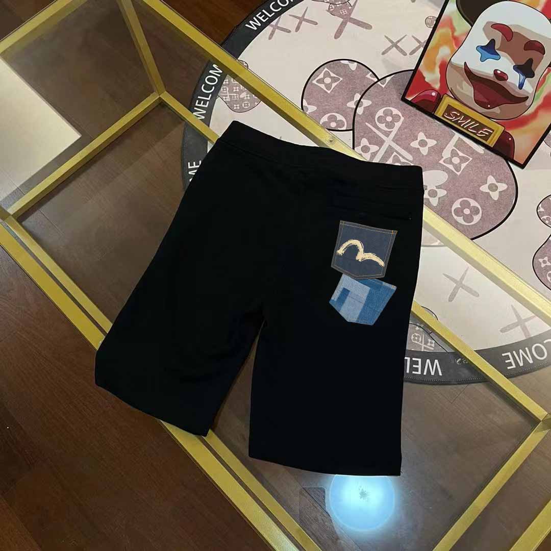 EVISU 福神 2025 otoño/invierno nuevos pantalones cortos para hombre con estampado de gaviota y múltiples bolsil…