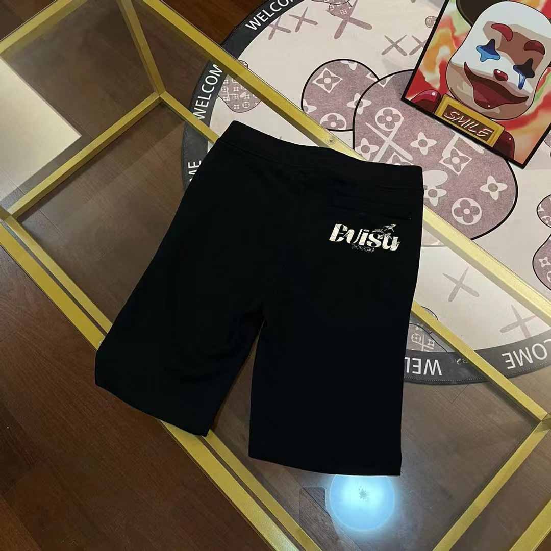 EVISU 福神 2025 otoño/invierno nuevos pantalones cortos para hombre con estampado de letras de marca, tallas S-XXL