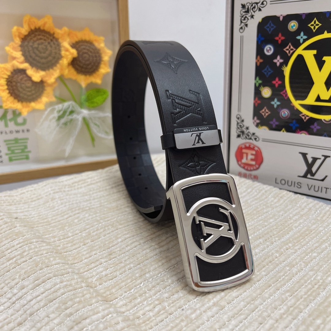 Louis Vuitton Belts Steel Buckle Cowhide Genuine Leather Fashion