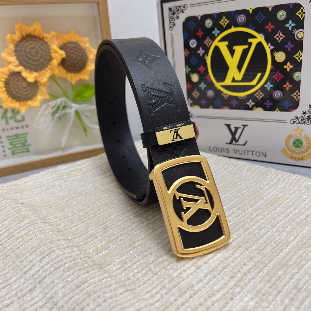 Louis Vuitton Belts Steel Buckle Cowhide Genuine Leather Fashion