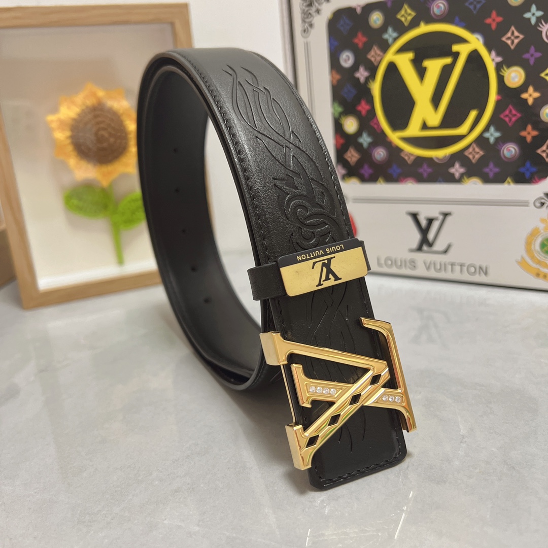 Louis Vuitton Belts Steel Buckle Cowhide Genuine Leather Fashion