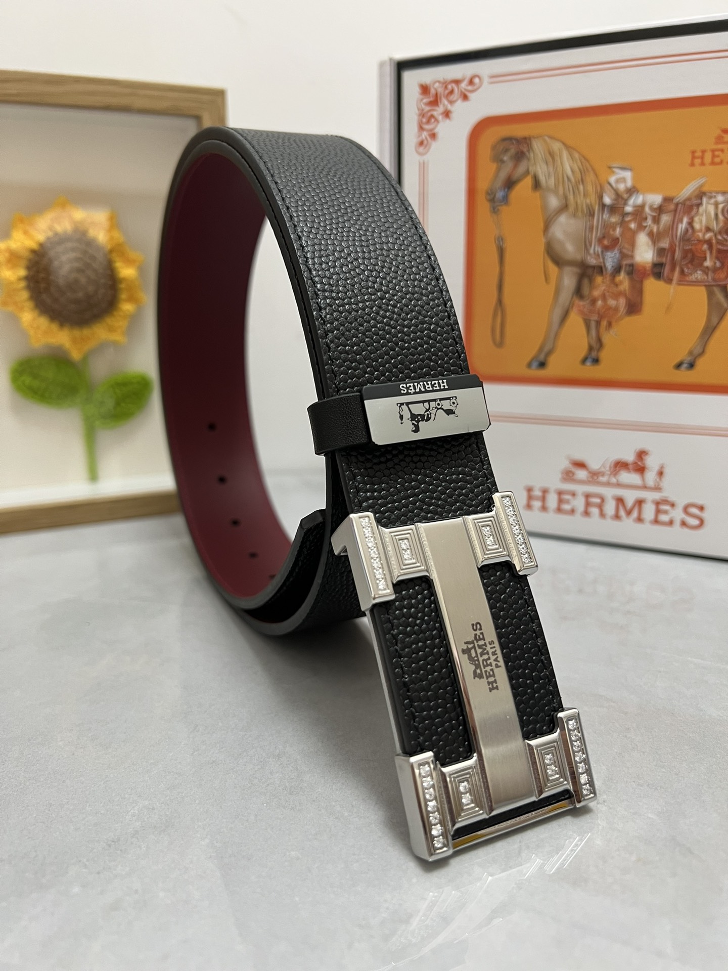 Hermes Ceintures Boucle en acier Cuir de vache Genuine Leather Fashion