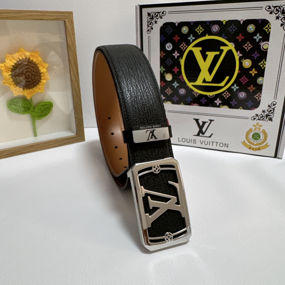 Louis Vuitton Belts Steel Buckle Cowhide Genuine Leather Fashion