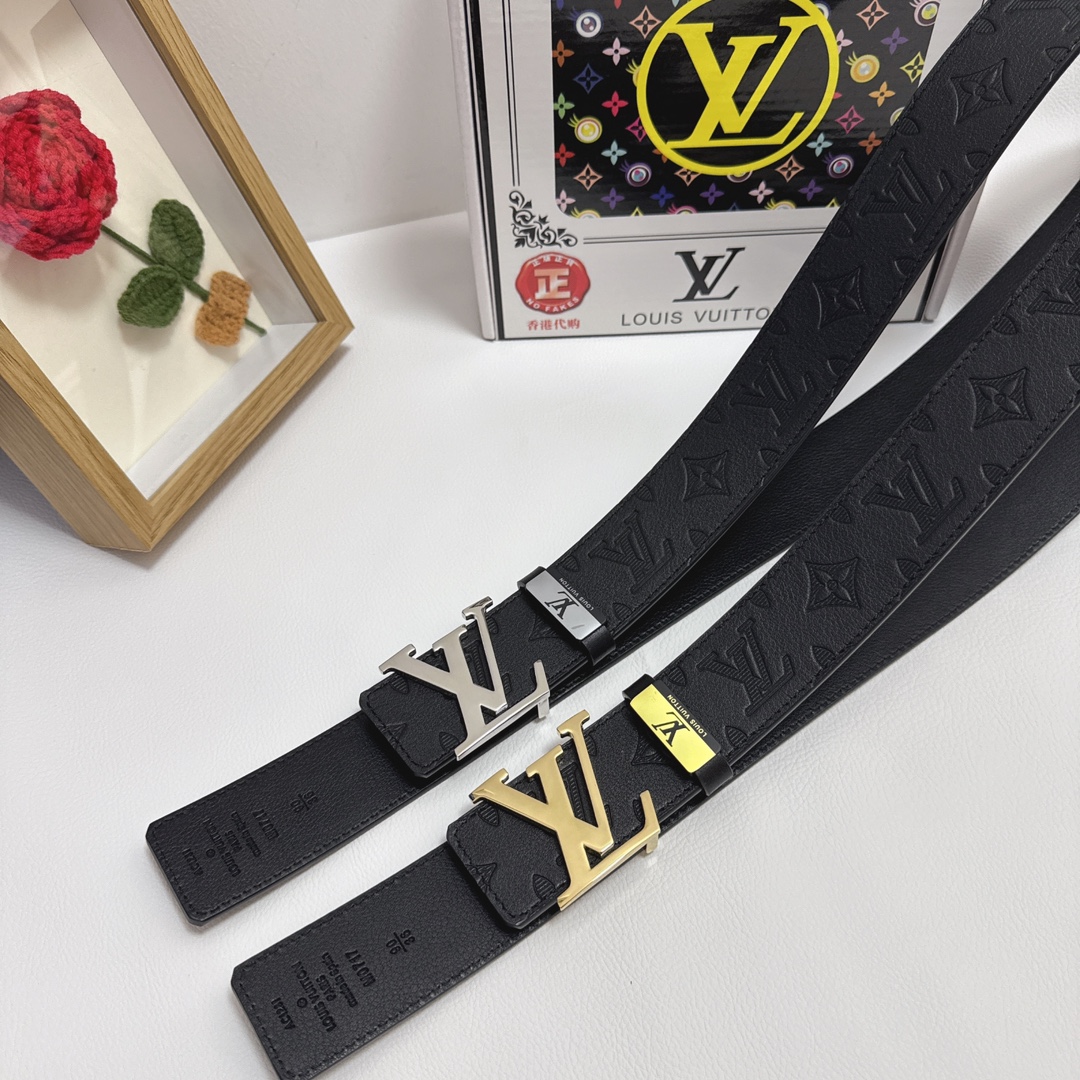 Louis Vuitton Gürtel Stahlschnalle Rindsleder Echtleder Fashion