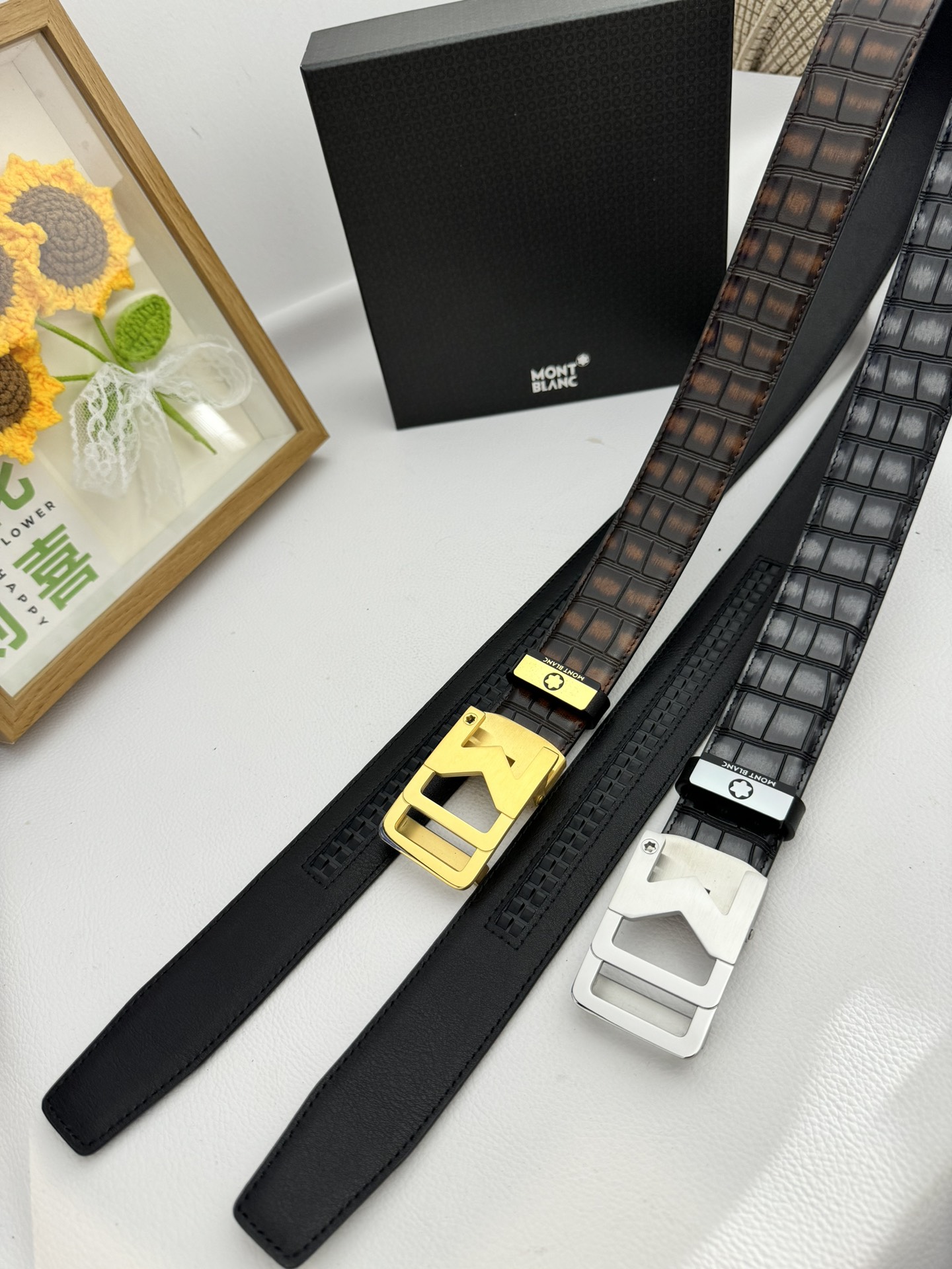 MontBlanc Belts Steel Buckle Cowhide Genuine Leather Fashion