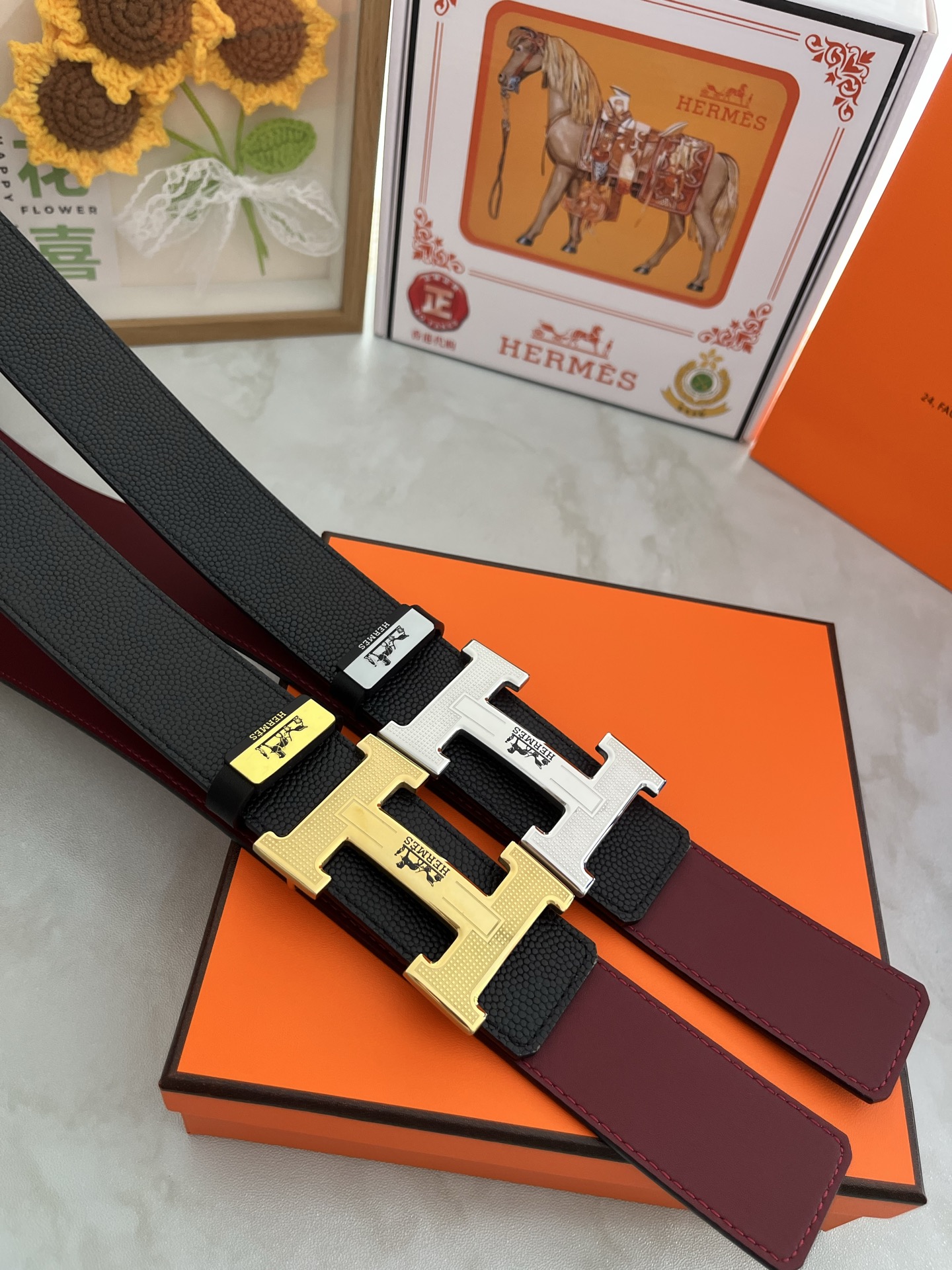 💕 ✨ 24K 💕 💞 💕 💍 3.8CM Hermes Cintura Cintura Cintura