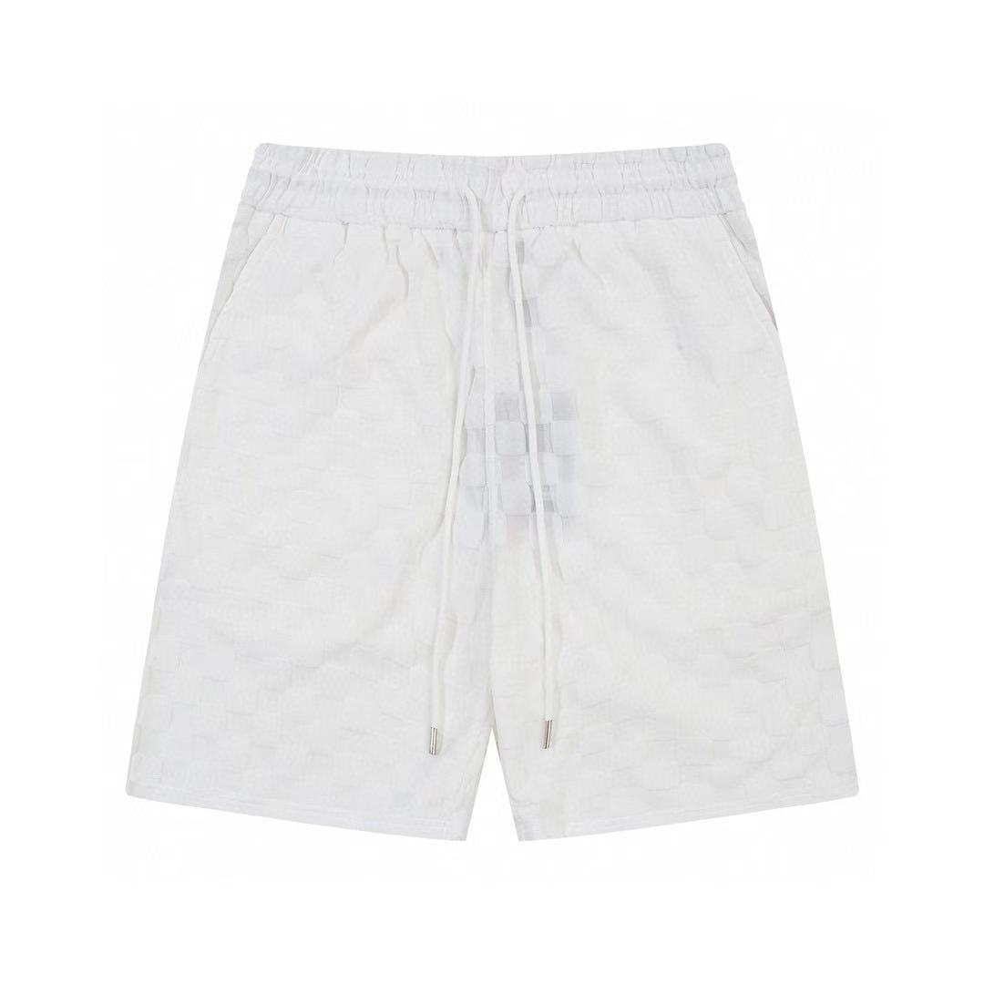 P85 pantalones de felpa jacquard con patrón de louis vuitton 2024ss nuevos pantalones cortos de punto, tela personaliza…
