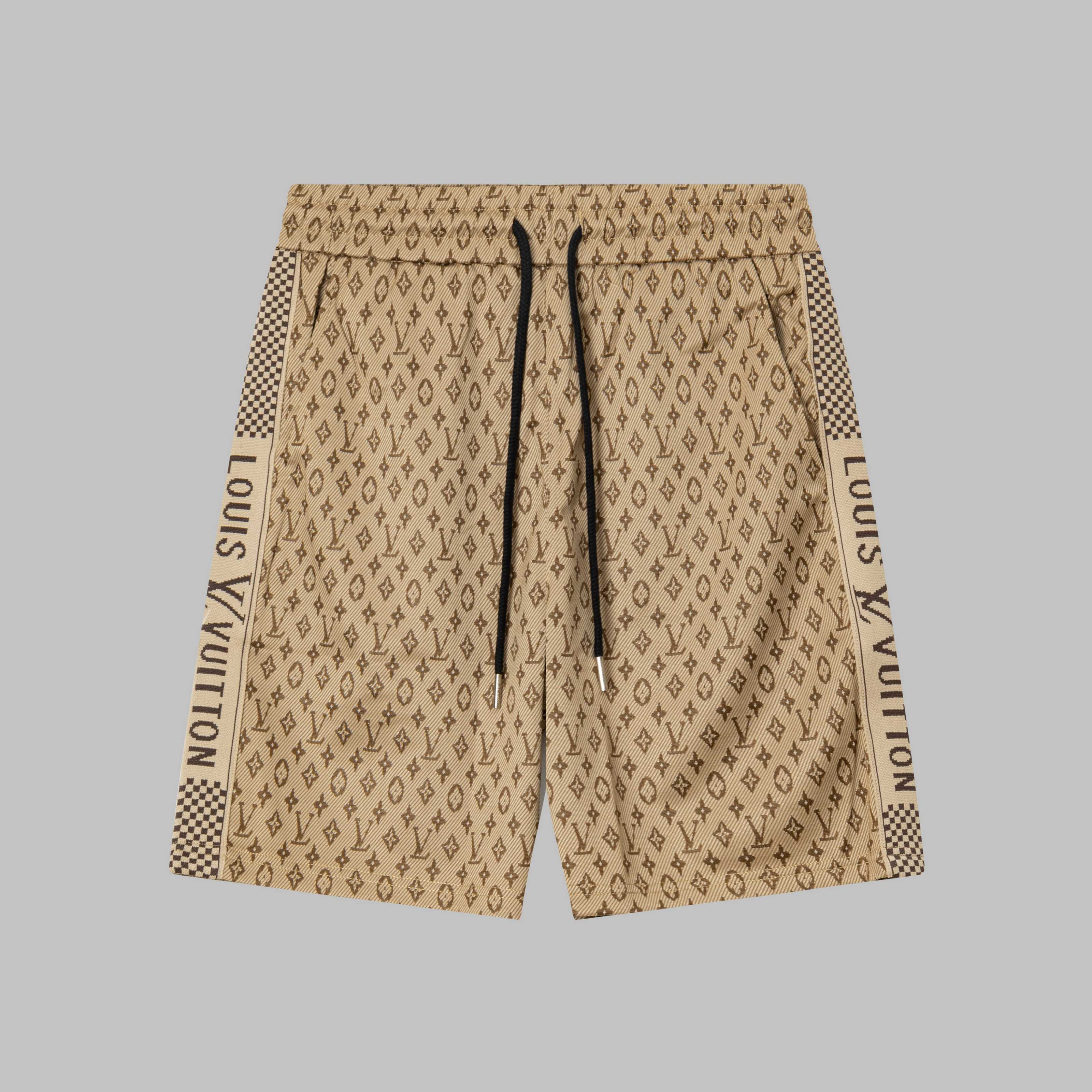 P85 Louis Vuitton / Louis Vuitton Ribbon pantalones de felpa jacquard con patrón antiguo 2024SS nuevos pantalones corto…