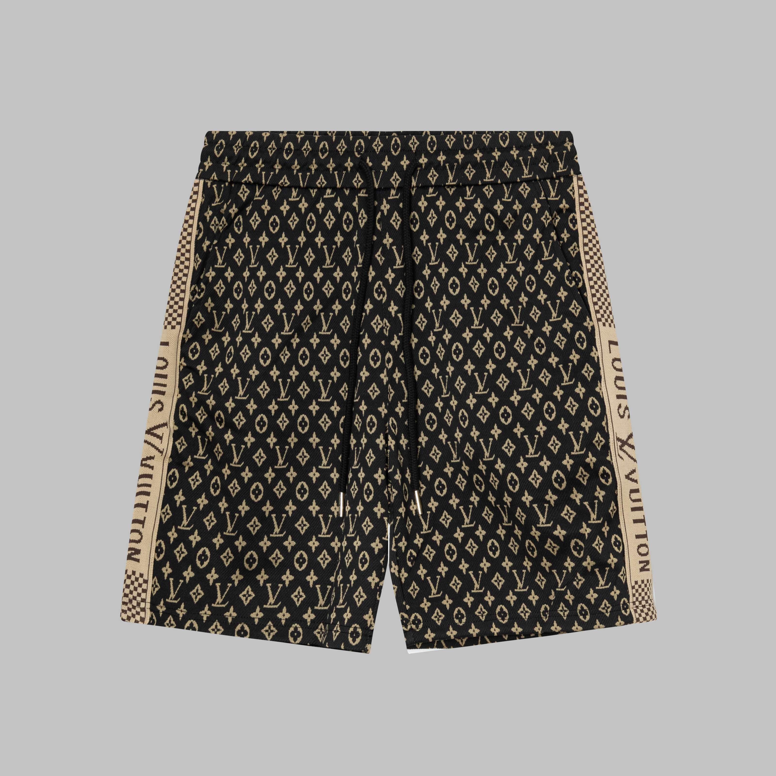 P85 Louis Vuitton / Louis Vuitton Ribbon pantalones de felpa jacquard con patrón antiguo 2024SS nuevos pantalones corto…