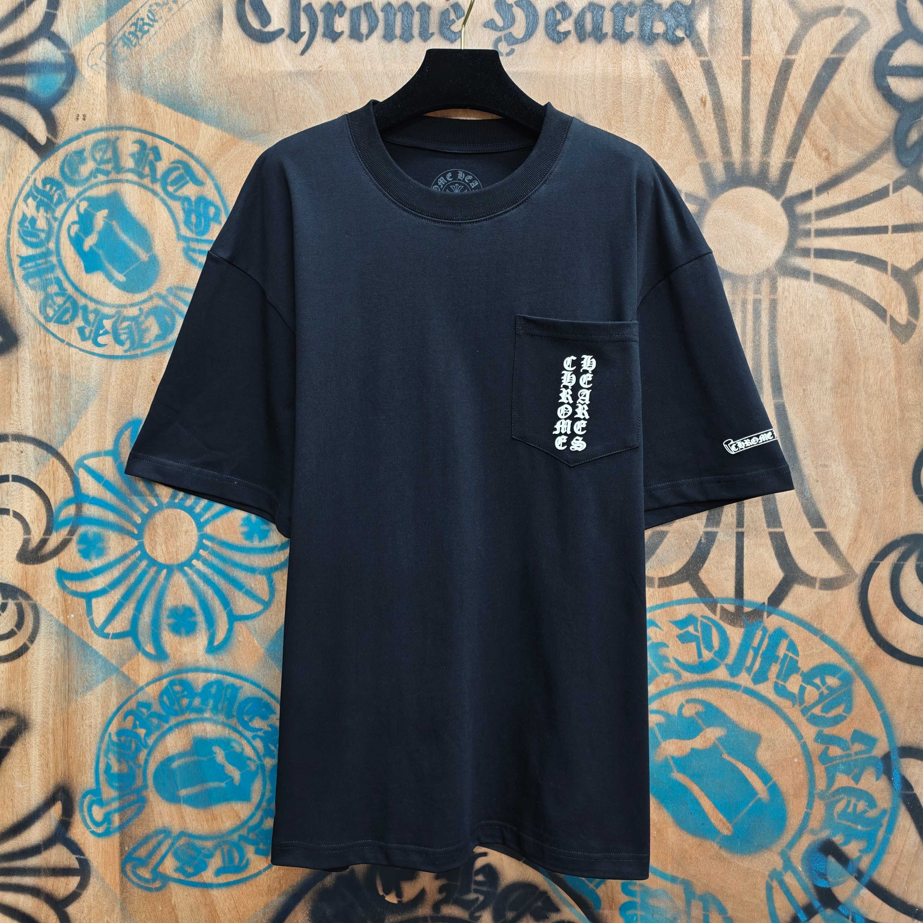 Chrome Hearts Chrome Hearts CH 克罗心重工白色镀银立体印花黑色立体印花短袖 重工洗水