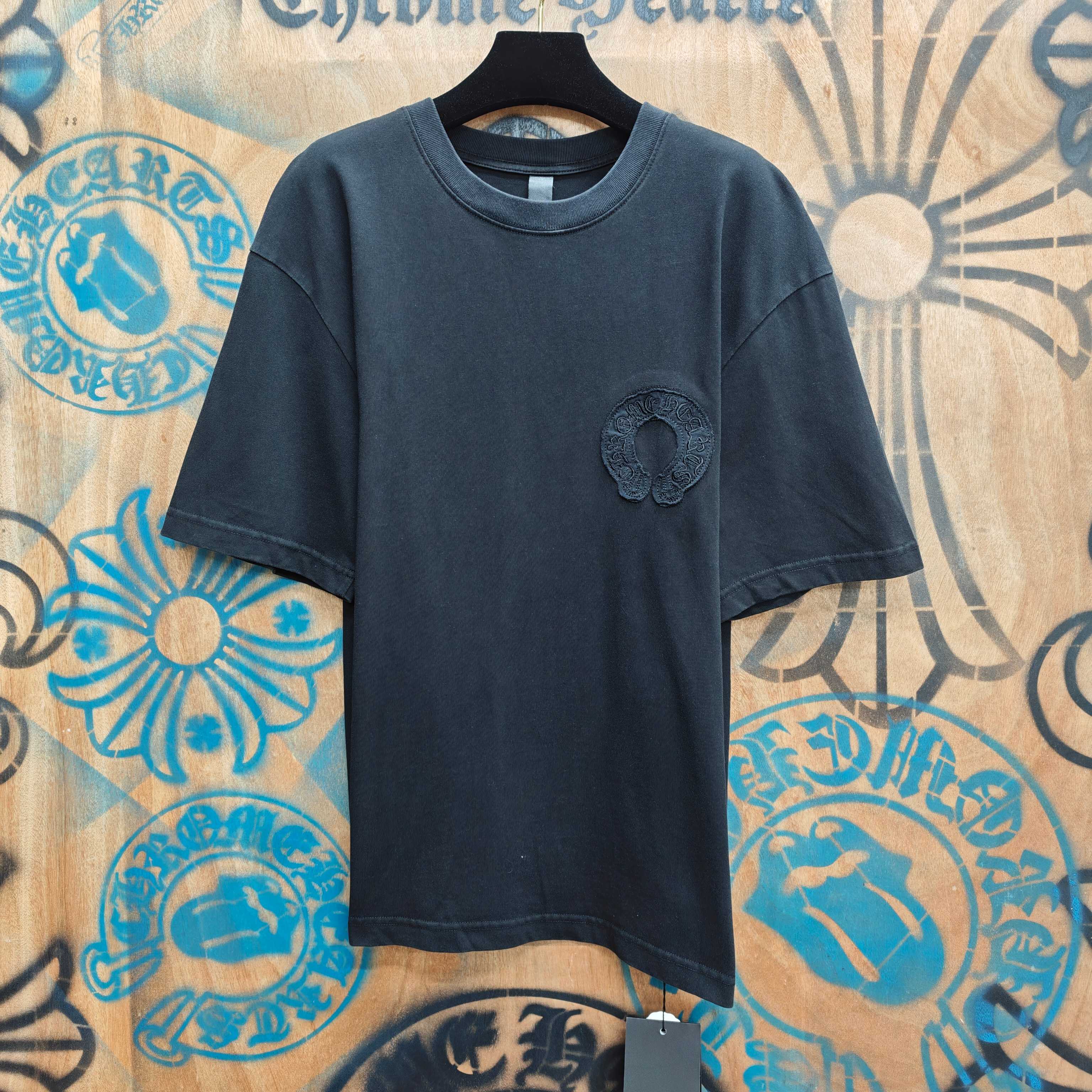 Chrome Hearts Chrome Hearts CH 克罗心重工白色镀银立体印花黑色立体印花短袖 重工洗水
