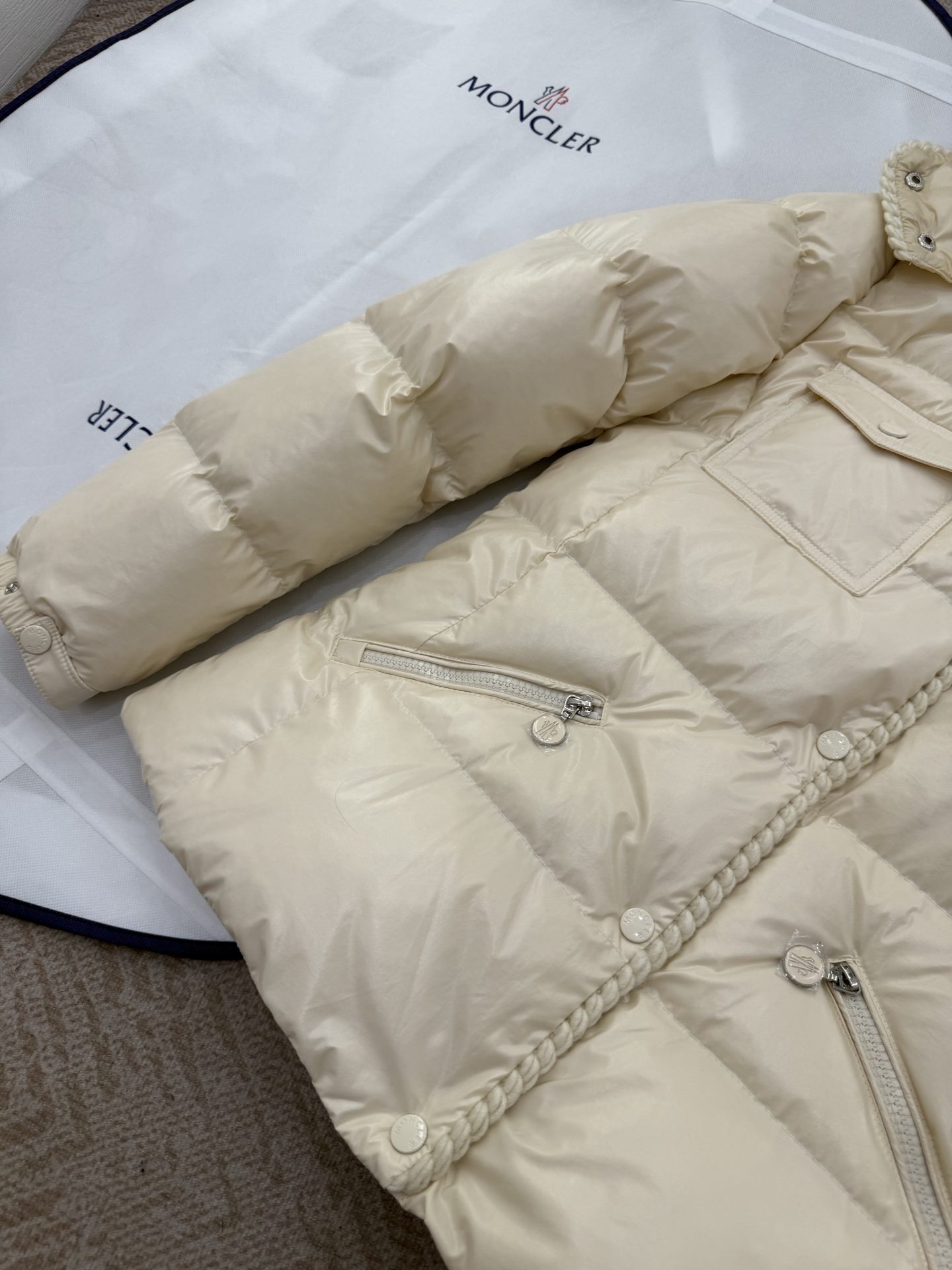 Moncler GLAREIN Hooded Down Jacket - Slim Fit, Oiled Waxed Leather, Women's 4 i1755001471666 6710 0 2