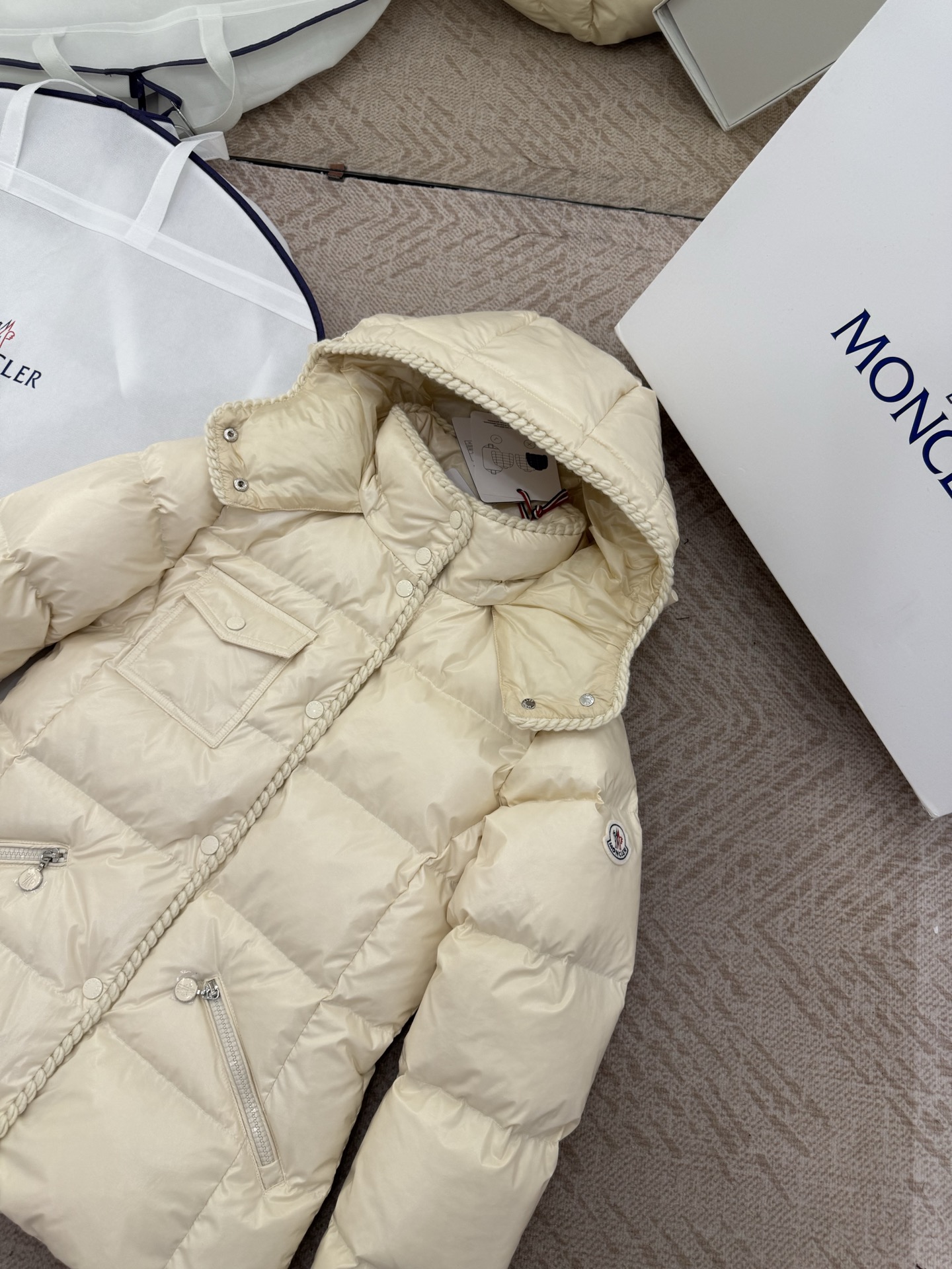 Moncler GLAREIN Hooded Down Jacket - Slim Fit, Oiled Waxed Leather, Women's 3 i1755001474717 1174 0 1