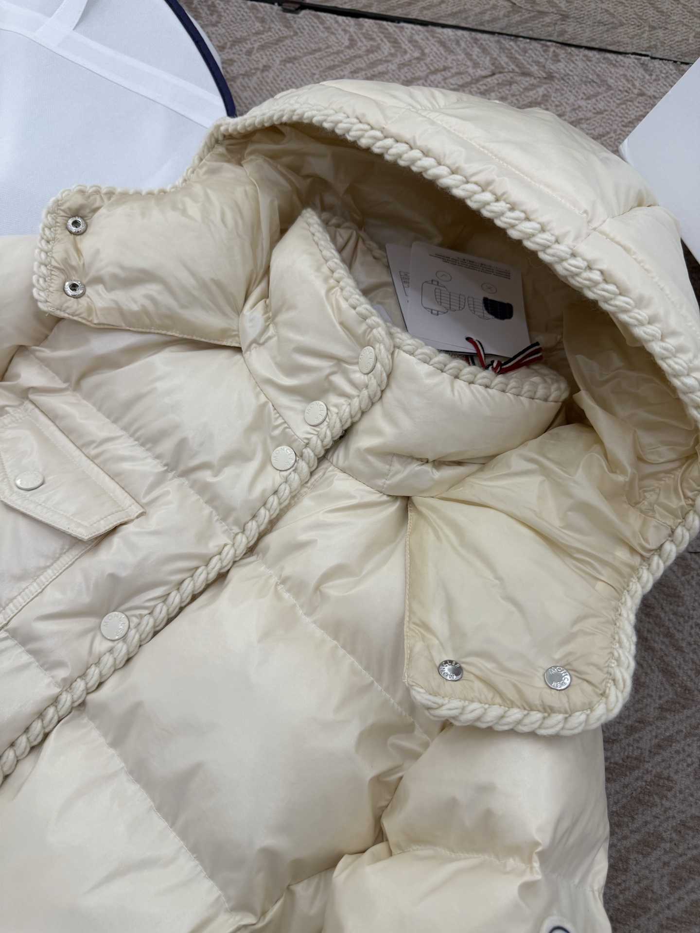 Moncler GLAREIN Hooded Down Jacket - Slim Fit, Oiled Waxed Leather, Women's 5 i1755001479516 3875 0 3