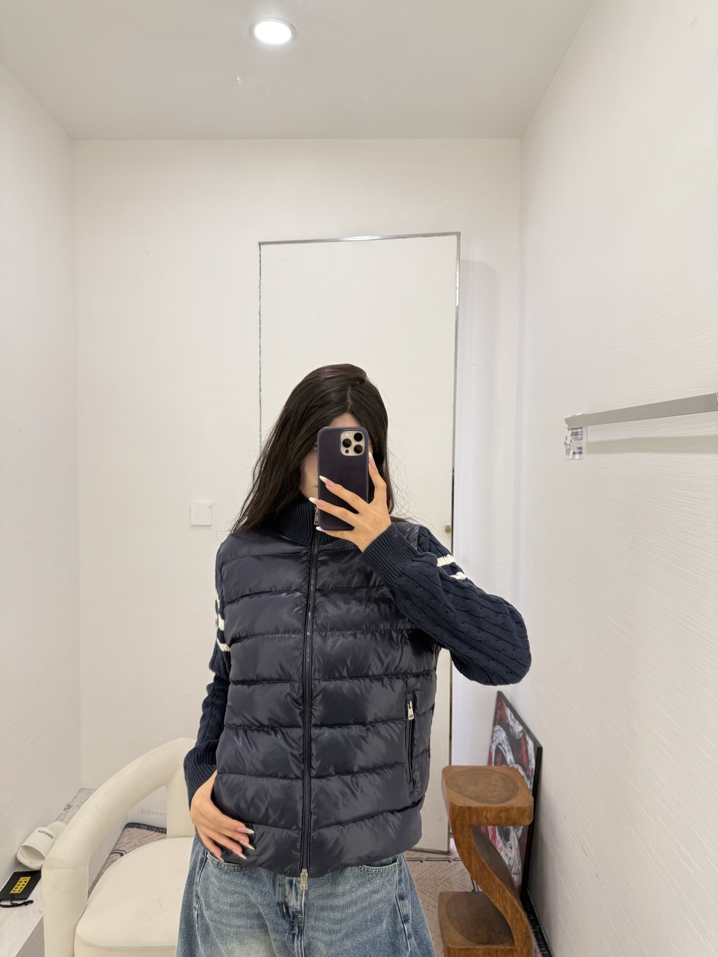 NO:497874,Navy blue body~, alexander wang19860909藏青色实物上身～,,alexander wang,Women's clothing